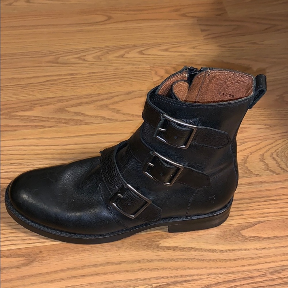 Frye Natalie Triple Buckle Ankle Short Boots